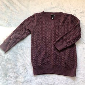 H&M Dark Purple Ribbed Woven Sweater